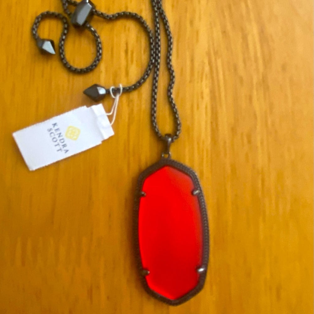 Kendra Scott Reid~New Neon Pink Dichroic Stone. Gunmetal Hardware. New with Tags